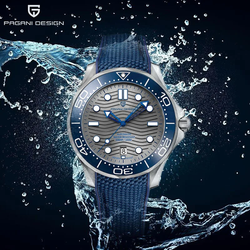 PAGANI DESIGN Дайвинг Для мужчин часы от топ бренда LuxuryWatch 100 м Водонепроницаемый