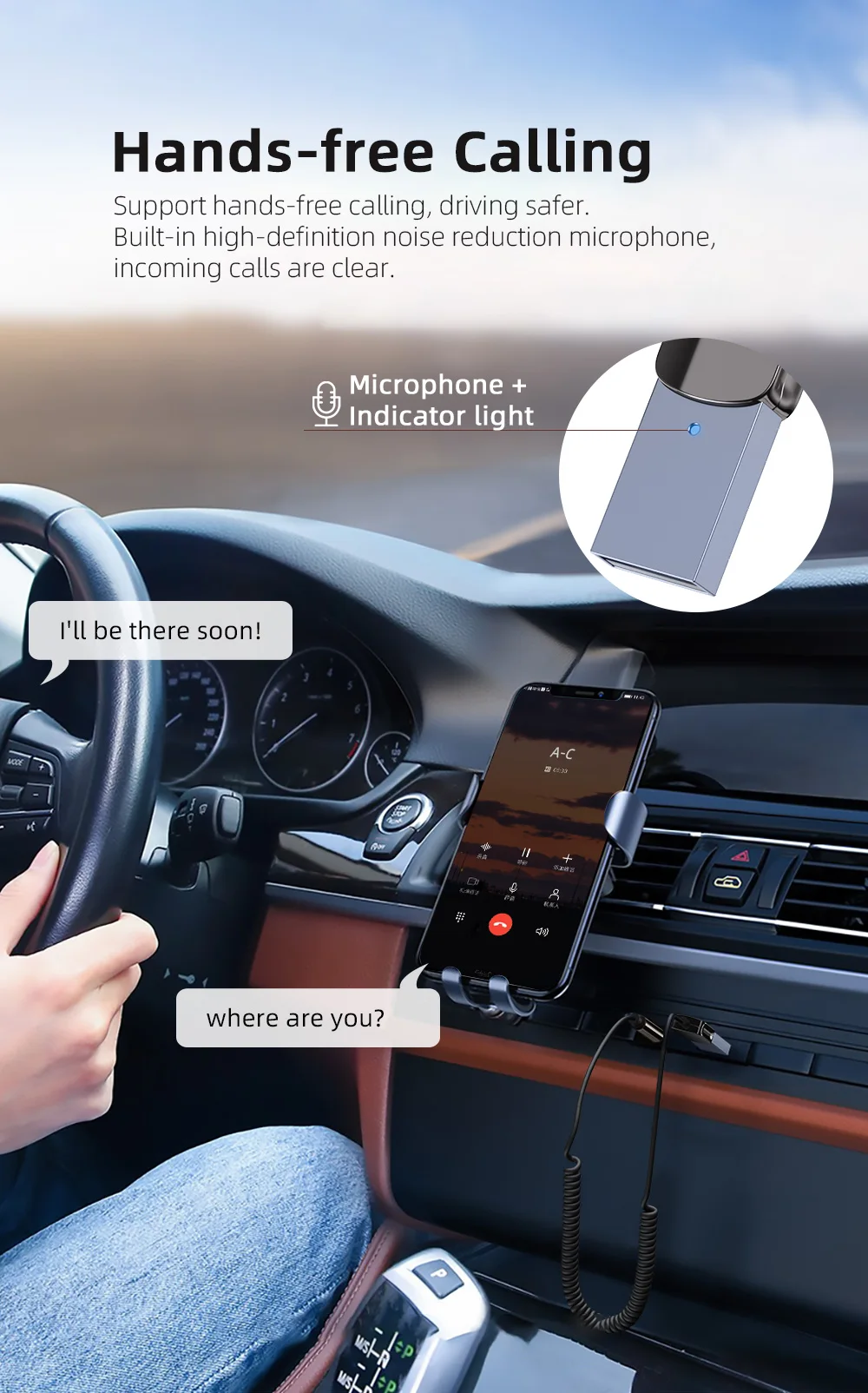 Essager Aux Bluetooth adapteris, laisvų rankų įranga