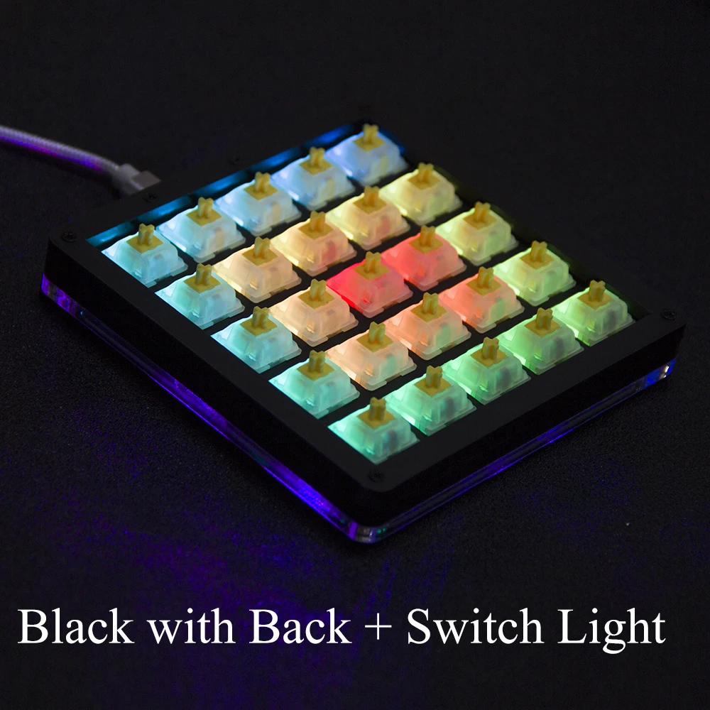 Hotswap Upgrade Function QMK 25Keys Marco Mechanical Keyboard RGB Keypad mini Game Macropad Black White Gatreron Cherry 