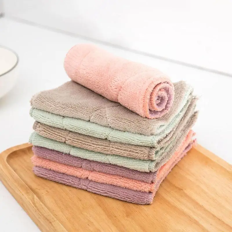 

Household Super Absorbent Cleaning Cloth Rag Microfiber Kitchen Towel Dishcloth Microfiber Kitchen Towel Washing Cleaning Rags