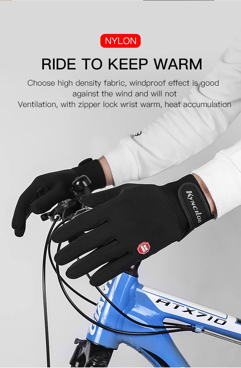 Winter Cycling Gloves With Wrist Support Touch Screen Bicycle Gloves Outdoor Sports Anti-slip Windproof Bike Full Finger Gloves