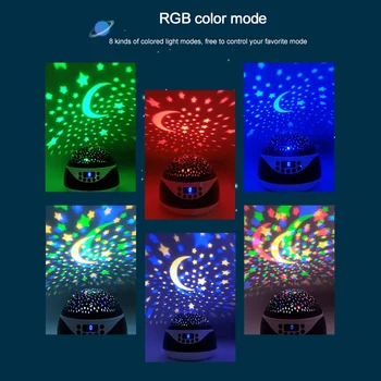 

Children's Birthday Gift Colorful Night Light Colorful Starry Sky Projection Lamp Rotating Music Remote Control Atmosphere Lamp