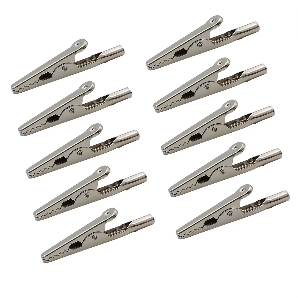 10Pcs 51mm 10A Metal Alligator Clips Battery Clip Cable Lead Test Clips