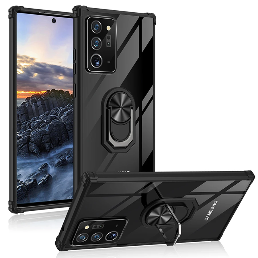 Противоударный Магнитный чехол для Samsung Galaxy Note 20 10 Plus 9 8 S10 S20 Ultra S8 S9 S10e прозрачный с