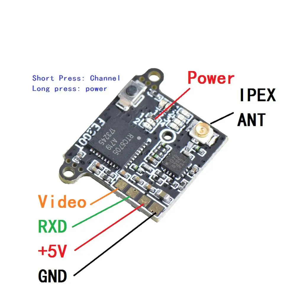 FE200T 5 8G 40CH FPV передатчик 25mW 100mW 200mW переключаемый AV 4 2 V IPEX VTX видео модуль OSD
