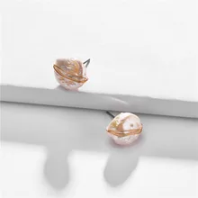 Мини круглый пресноводный жемчуг серьги гвоздики ювелирные изделия для женщин