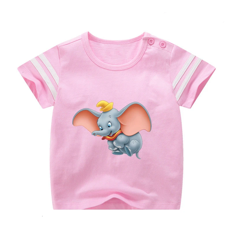 Детская футболка с принтом «Dumbo» для мальчиков и девочек детская футболка летние топы для малышей, футболки с рисунками из аниме - Цвет: as picture