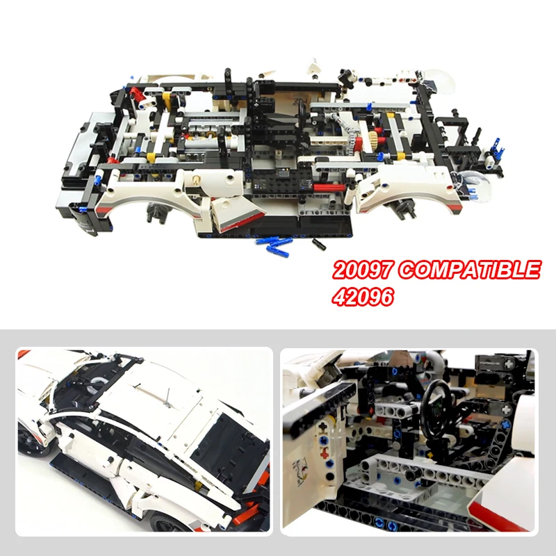 

New Lepinblocks 20097 Super Car 1580pcs Model Compatible Technic Voiture 42096 Building Bricks Toy Christmas Gifts