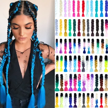

DIANQI 24 Inch braid hair extensions huge crochet braids synthetic hair style 100g / pc for beautiful women