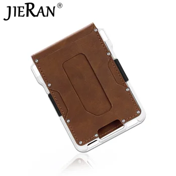 

Wallet PU Automatic Credit Card Holder Travel Double Aluminum RFID Pop Up Blocking Wallet Bank Card Bag Money Case Protection