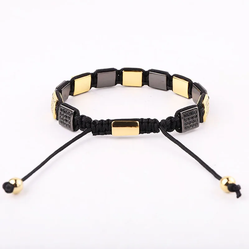 New Color Luxury CZ Micro Pave Square Handmade Woven Macrame Friendship Bracelet Men Jewelry Gift - Image 5