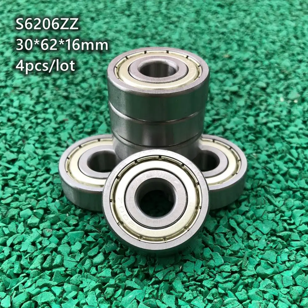 4pcs/lot ABEC-5 S6206ZZ S6206 ZZ 30*62*16mm Stainless steel Ball bearing Deep Groove Bearings 30x62x16mm 6206 | Обустройство дома