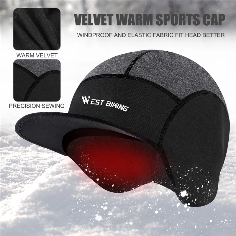 WEST BIKING Winter Cycling Caps Warm Fleece Bike Helmet Hat