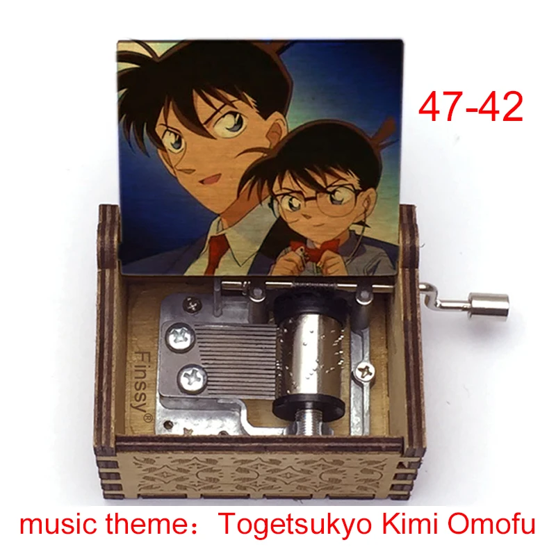 Wooden detective conan print Music Box music Togetsukyo Kimi Omofu Hand ed Musical For Kids birthday christmas Gift Present |