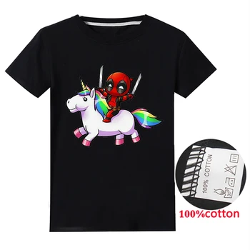 

2019 Summer Newest Deadpool Children T shirt Funny Tops Superman Unicom lovely Boys Tees Girls Clothes Kids Hoodies sweatshirt