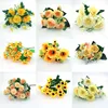 Yellow variety autumn fake tea rose peony silk flower autumn gerbera daisy fake flower plastic DIY wedding home accessories ► Photo 1/6