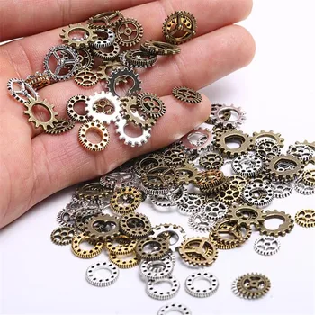 

Mini 8-12mm 100PCS/Bag Vintage Metal Steampunk Charms DIY Fashion Accessories Clock & Gear Pendant Charms for Jewelry Making