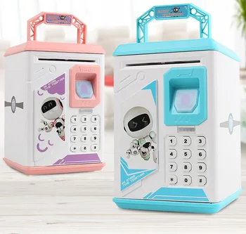 

Cartoon Electronic Piggy Bank ATM Password Money Box Cash Coins Saving Box ATM Bank Safe Box Automatic Deposit Banknote ZL404