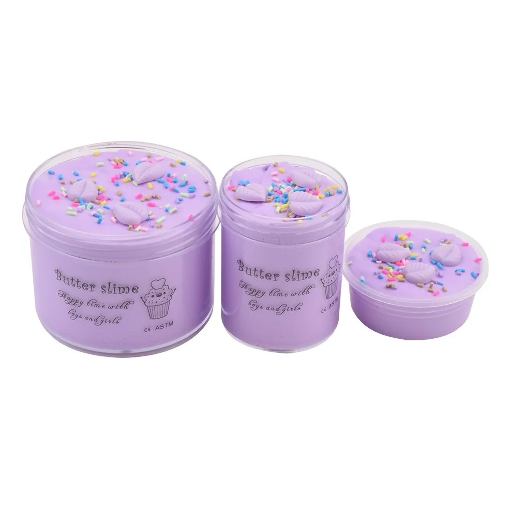 60/120/200ml Pupple Cloud Cotton Mud Soft Non-Sticky Foaming Slime Toy squishy anti stress Christmas gift to kids