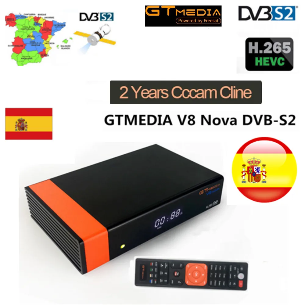 V8 Nova декодер с 2-летняя Клайн для Европы Freesat GTMedia обновления V8 Максимальное разрешение Full HD DVB-S2 спутниковый ТВ приемник встроенный Wi-Fi