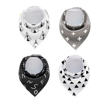 

4Pcs Newborn Baby Bibs Triangle Double Layers Cotton Baby Baberos Cartoon Character Animal Printed Baby Bibs Burp Cloths