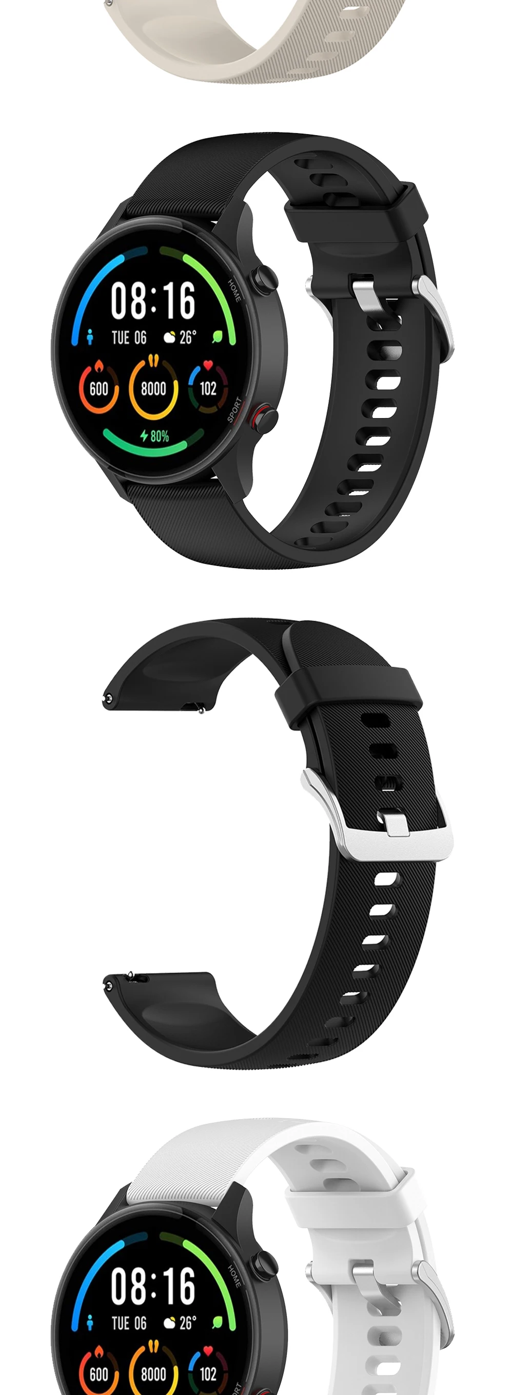 22 mm officielle silikoneremme til Xiaomi Mi Watch Color Sport Edition-bånd til Mi Watch Color Armbånd Urremme Correa