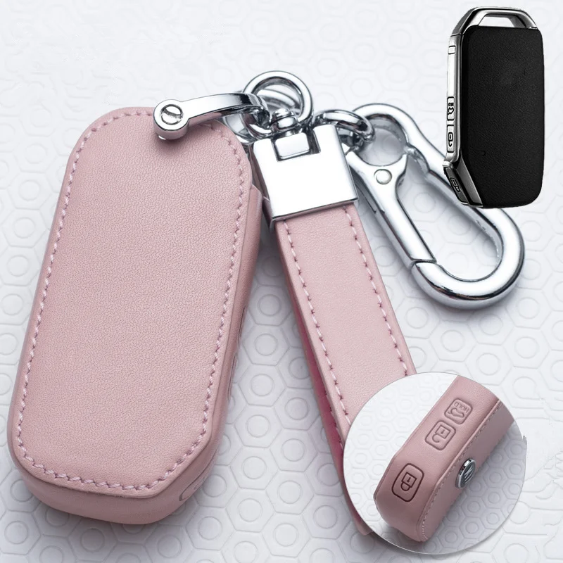 Car Key Case Leather Car Key Cover Case For Kia Rio QL Sportage Ceed Cerato Forte R GT Stinger Sorento Optima K2 K3 K4 K5 Picanto For Hyundai