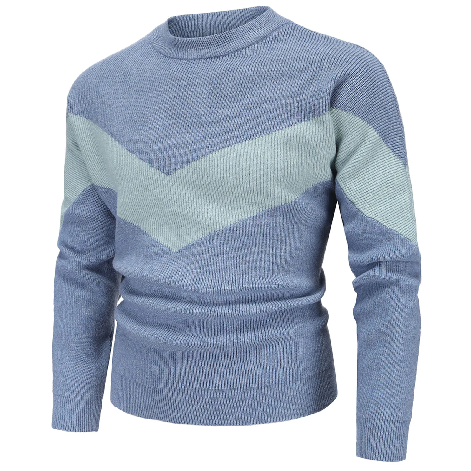 High Quality Men's Sweater Pullover Long Sleeve Stretch Slim Basic Loose Edition Shoulder Cuff Head Stand Collar Sweater Top 1