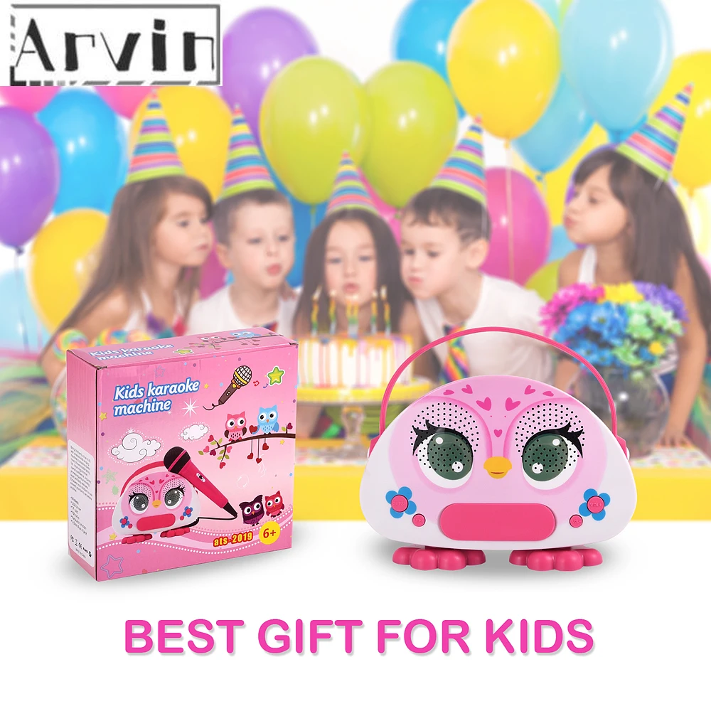 Portable Bluetooth Kids karaoke Machine With Microphone Cartoon Singing speaker For kids Karaoke Sing Along Speaker For Children