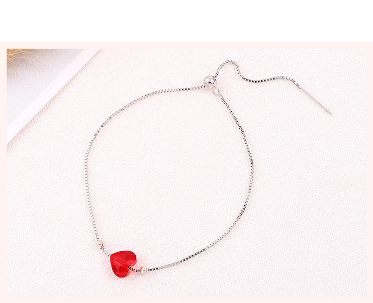 BeBella red heart charm silve 925 браслет цепочка кристаллы от Swarovski модные украшения для женщин девочек Рождественский подарок