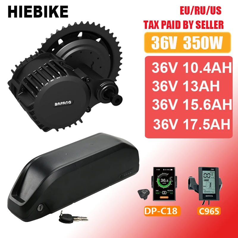 

36V 350W Ebike Kit Bafang Mid Drive Motor BBS01 BBS01B Engine with Battery 36v 10.4/13/15.6/17.5ah Electric Bike Conversion Kit
