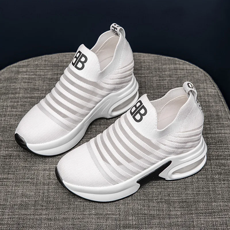 

One-Piece Fly Netting in-Plane Elevator Shoes Women's 2019 Summer New Style Cushion Insole Korean-style Sports WOMEN'S Casual Sh