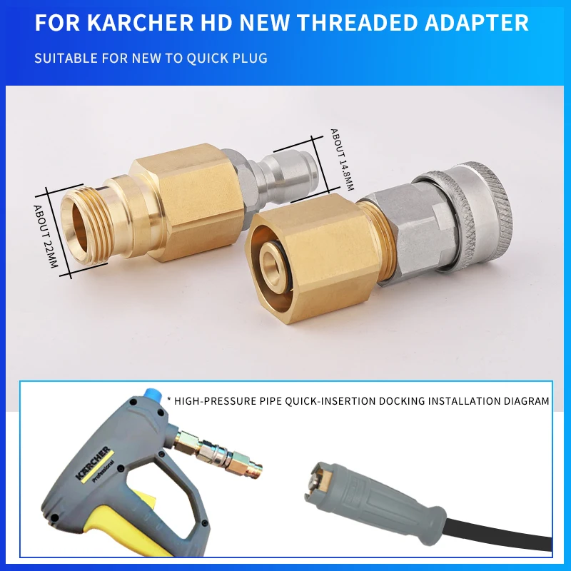 Adapter For Karcher HD High Pressure Washer Connect Between New And Old Style For Karcher Washer Gun And Pipe 3