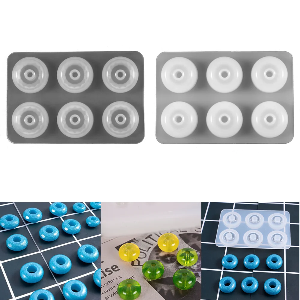 

2 Styles 12mm 16mm Flat Ball Beads with Hole Silicone Mold for DIY Jewelry Making Epoxy Resin Silicone Mould Handmade Crafts