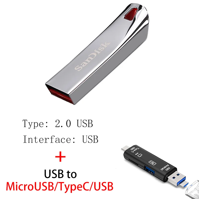 CZ71 Y211 Флеш-накопитель USB sandisk 32, 64, 16 ГБ, флешка 64 ГБ, 32 ГБ, 16 ГБ, флеш-накопитель 2,0, USB флешка, диск на ключ, память для телефона - Цвет: CZ71 Y211