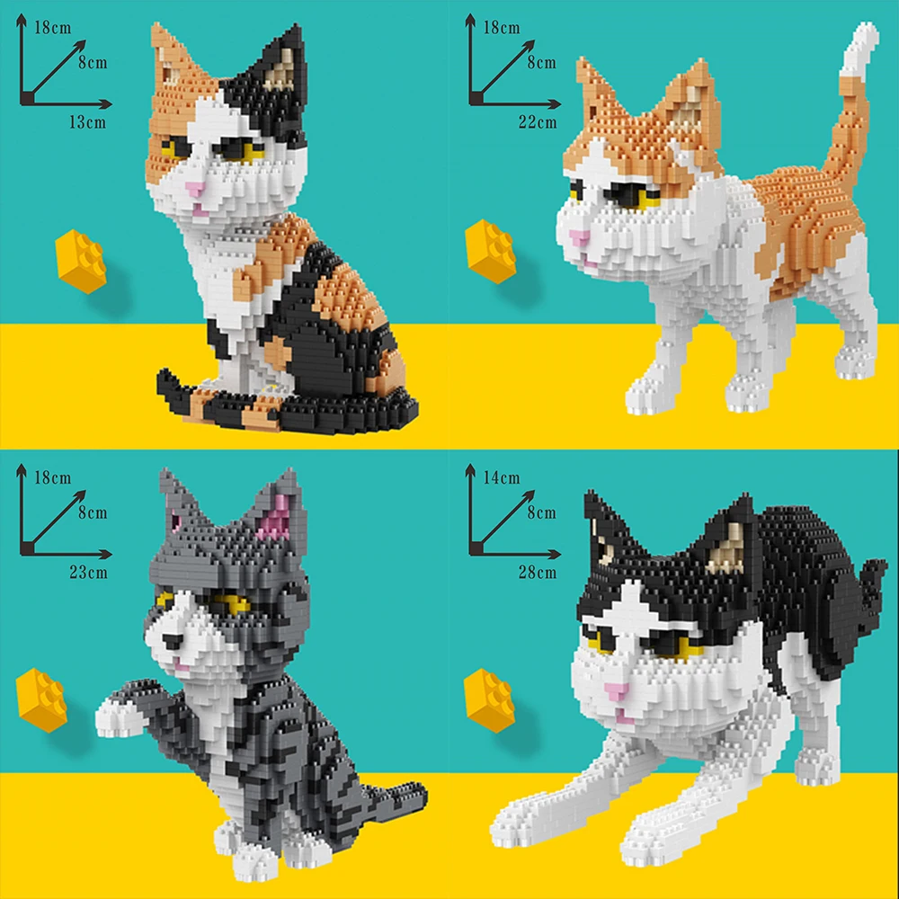 Kitty мини алмазные строительные блоки кирпичи lepinglys Домашние животные Кошка