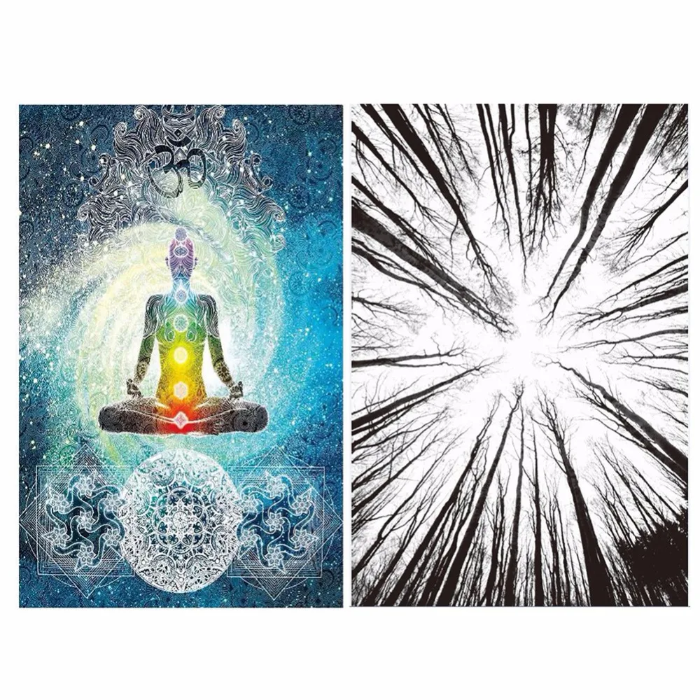 Buddha statue Beach Tapestry Polyester Hippie Wall Hanging Blanket Indian Mandala Tapestry Home Decor