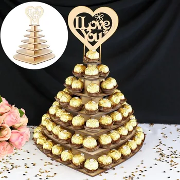 

Wooden Heart-shaped Chocolate Heart Tree Ferrero Rocher Chocolate Stand Wedding Display Stand Centrepiece Candy Decor #T3G