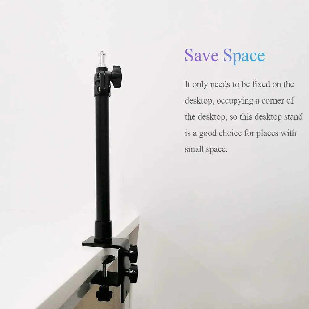 Desk Camera Mount Stand,O-clamp Light Stand with 360&deg; Rotatable Ball Head for Ring Light,for Video Light and Camera