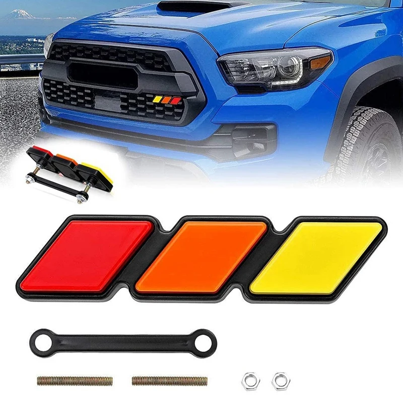Tricolor Grille Badge Emblem Decoration Car Truck Label For Toyota