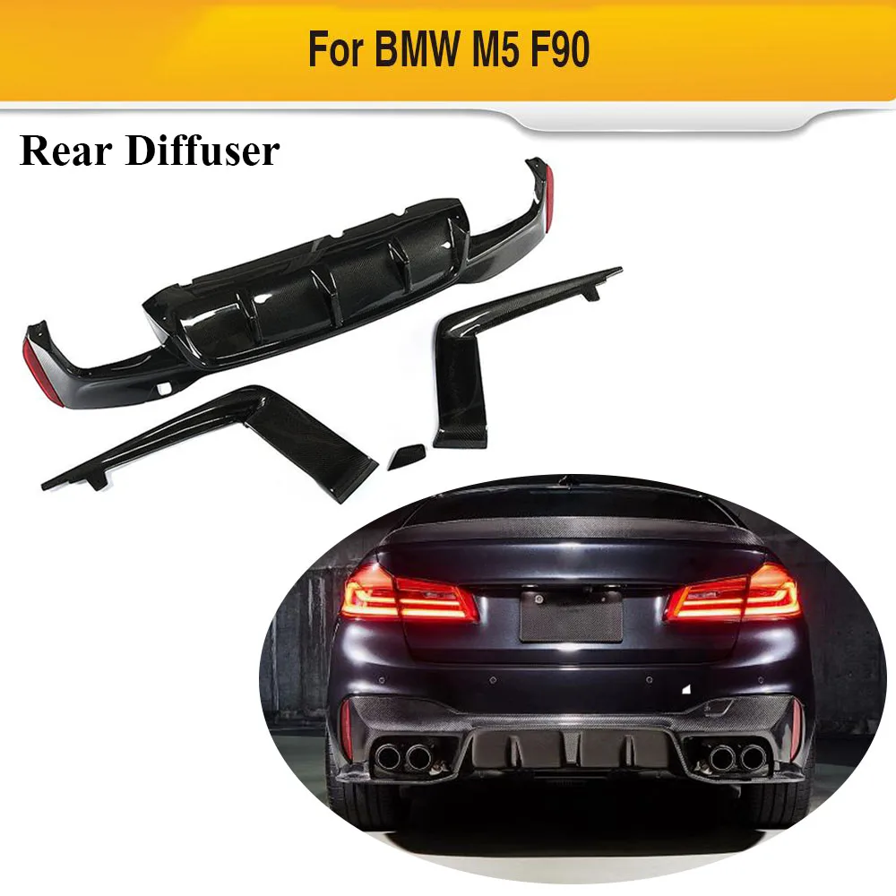 

F90 M5 Carbon Fiber Rear Bumper Diffuser Lip for BMW 5 Series F90 M5 2018-2020 Rear Diffuser Lip Spoiler 3 pcs