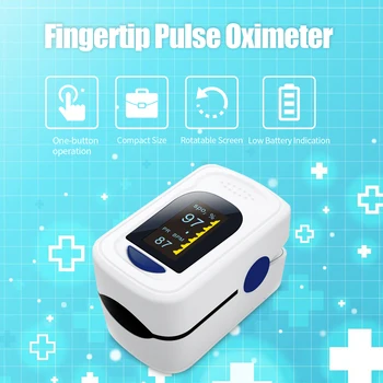 

Digital Fingertip Pulse Oximeter Display Blood O2 Oxygen Sensor Saturation SpO2 Monitor Measurement Meter with SpO2 Wave Form