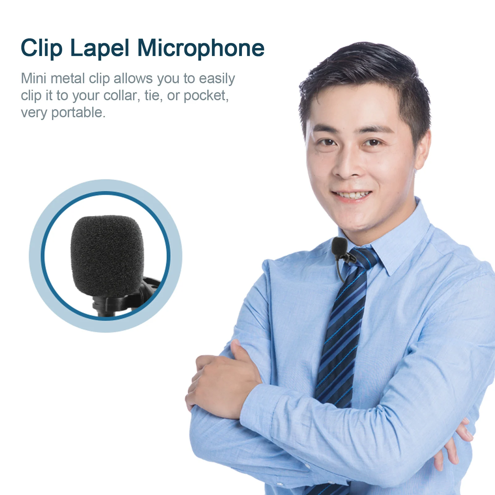 UHF Lavalier Lapel Wireless Microphone Recording Vlog Youtube Live Interview for Iphone Ipad Laptop PC Android DSLR microphone