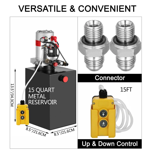 Pompe hydraulique VEVOR 10 quarts pompe remorque à action unique unité de  puissa