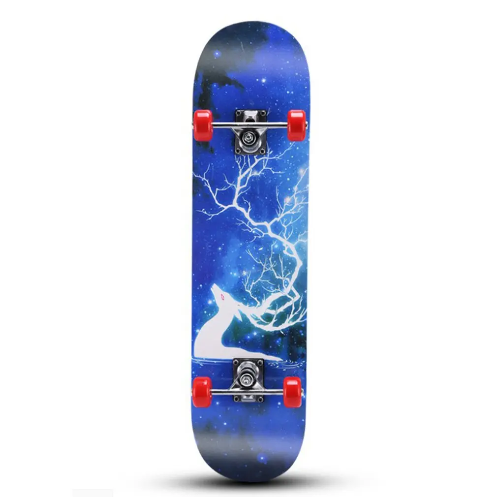 

Two Bare Feet Double Kick Complete Skateboard Cruiser for Teens Beginners Kids Colorful Skating Proffesiona