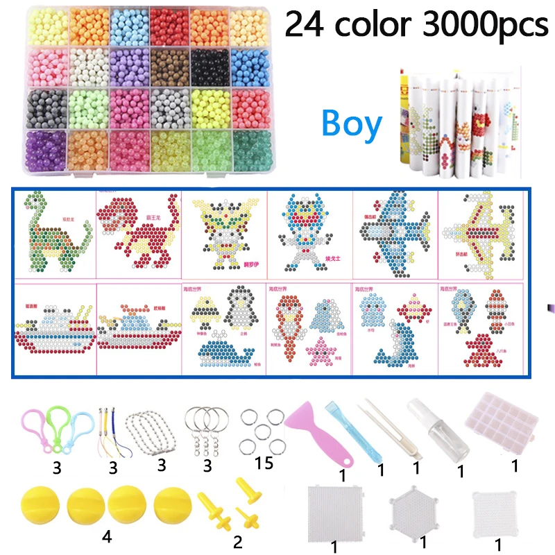 6000 шт DIY волшебные бусины формы в виде животного ручная работа 3D Головоломка Детские Обучающие шарики игрушки для детей восполнение чары