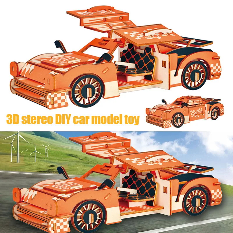 Горячая 3D Сборная модель автомобиля игрушка DIY образовательный подарок головоломка прочный для детей