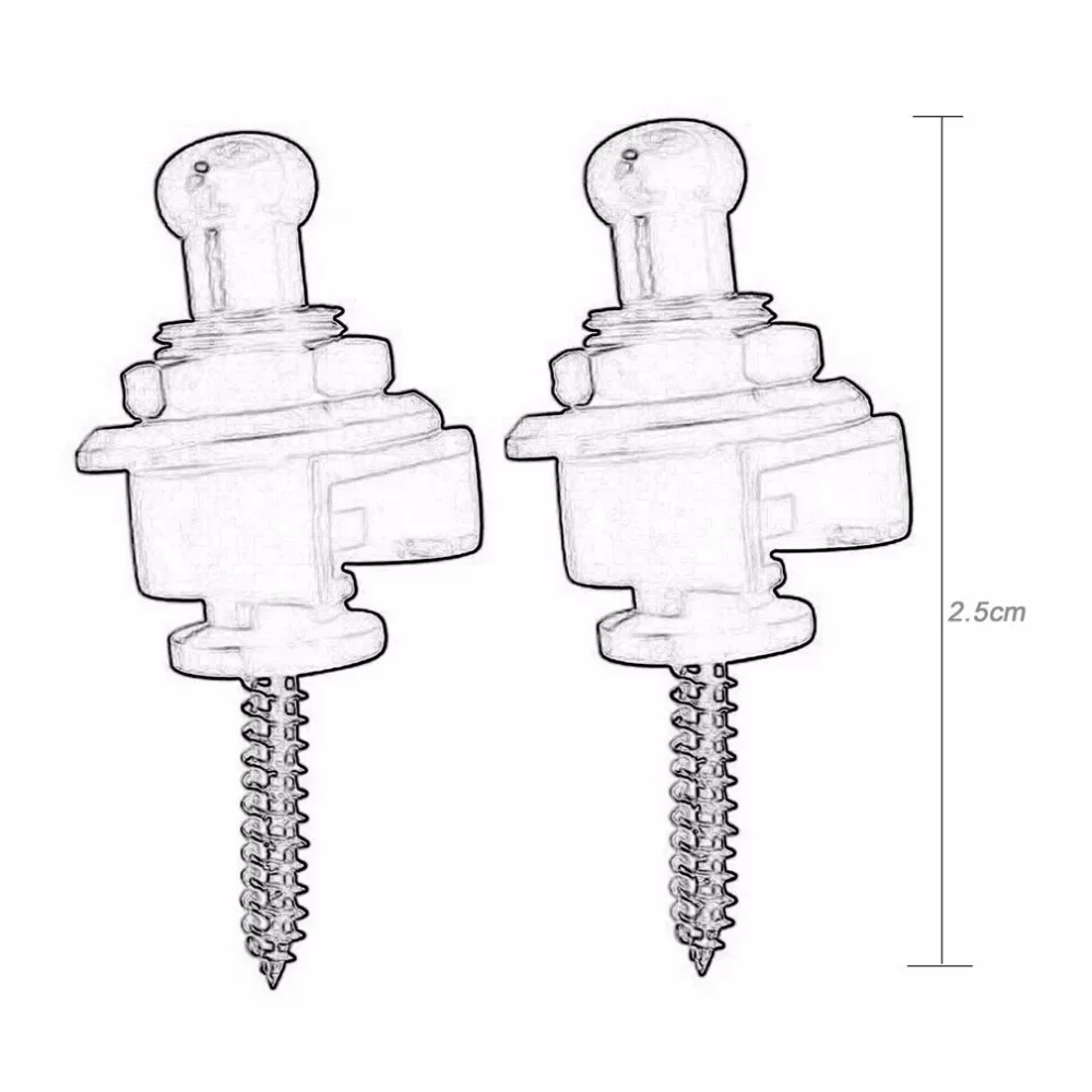 2 шт. пара гитарных басов ремень пряжка кнопка блокировки круглая головка черный аксессуар для гитары хромированный запорный механизм тюнеры