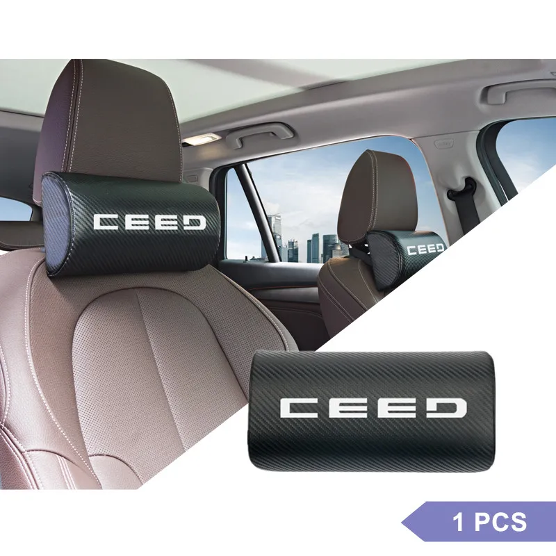 1pcs car neck pillows both side pu leather single headrest case for For
