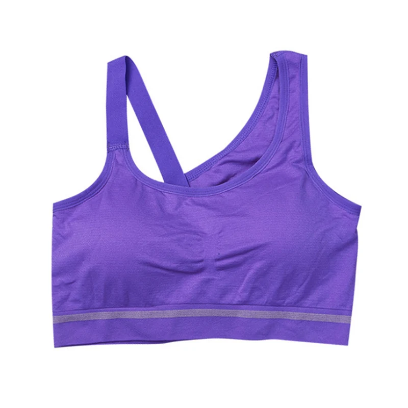 Высокий плотный спортивный топ Бюстгалтер для женщин фитнес Йога Пуш-ап тренажерный зал мягкий укороченный спортивный бюстгальтер Топ спортивный сексуальный тренировка одежда для бега - Цвет: Purple